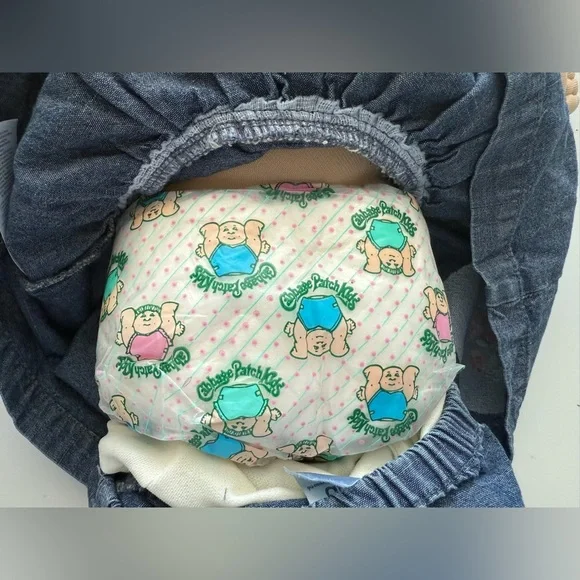 Vintage Cabbage Patch Doll in Denim Dress with Blonde Hair - Picture 13 of 15